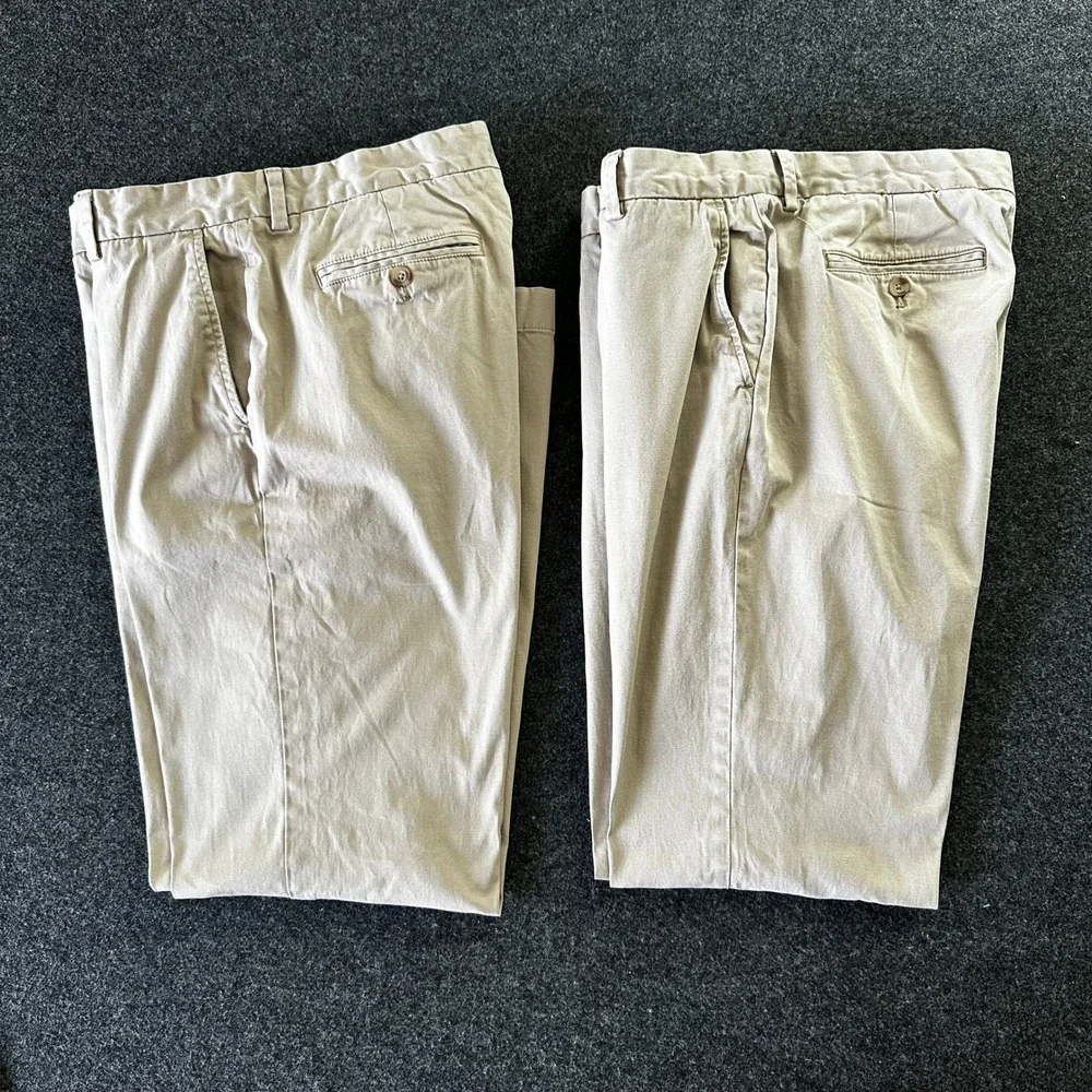 Vineyard Vines Mens Breaker Pant Khaki Tan Chino Stretch Trousers 36x34 Pair